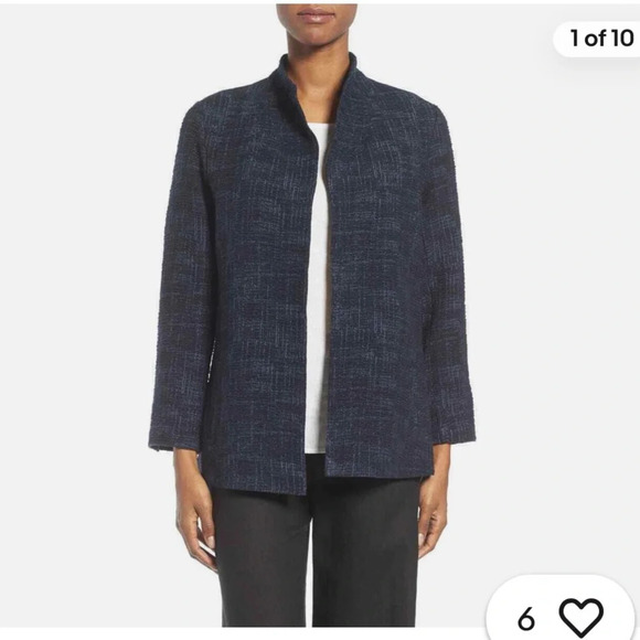 Eileen Fisher Crosshatch
Cotton Tencel Stretch Navy Jacket Size XS. NWOT Office - Picture 1 of 13